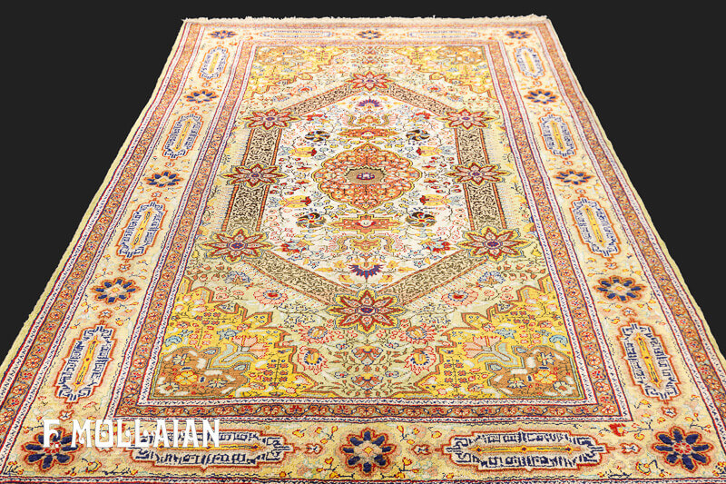 Antique Turkish Silk Kaysery Rug n°:55151652